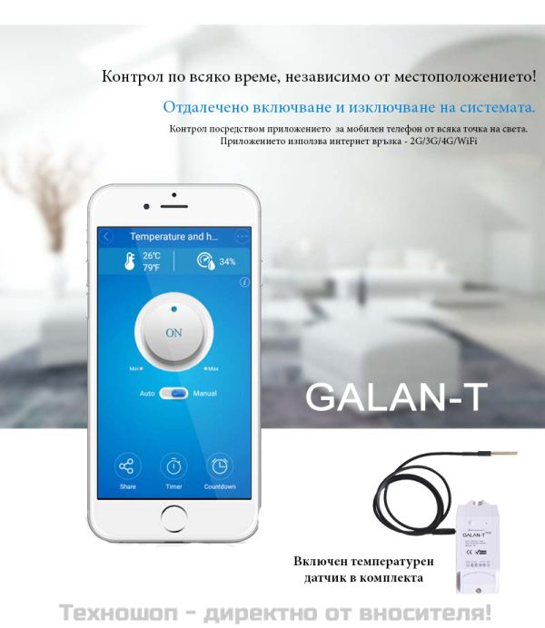 Дистанционно управление за Галан - Wi-Fi, 220 V + температурен датчик