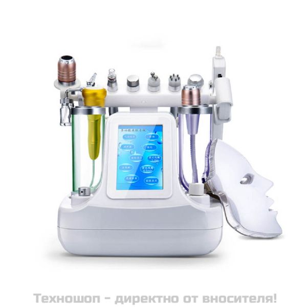 Апарат 11в1 - Водно дермабразио, Биолифтинг, RF, Ултразвук, Криотерапия, LED маска за фотонна терапия, мезопистолет, 3 и 4,5 Khz, вибромасаж