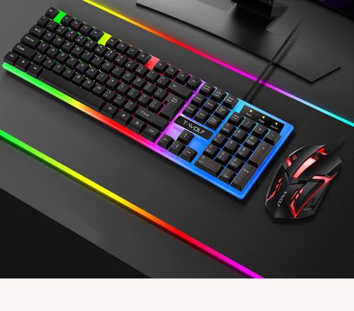 светеща клавиатура с мишка