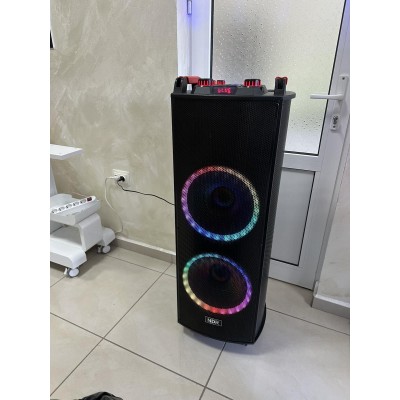 Двойна тонколона 2000W – 2 x 12″ говорители, цветни светлини NDR-1222