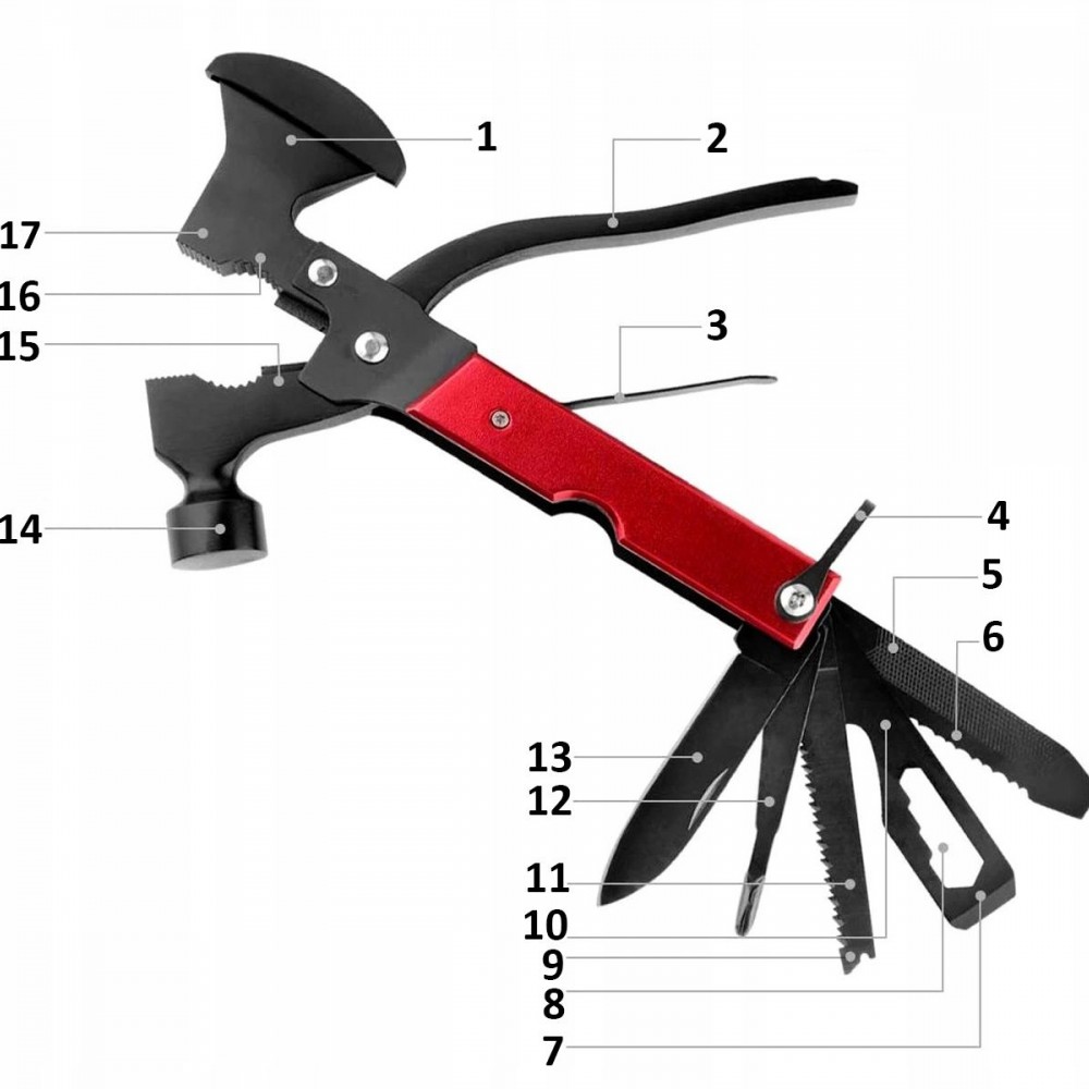 Мултифункционален инструмент 17в1 Axe & Hammer