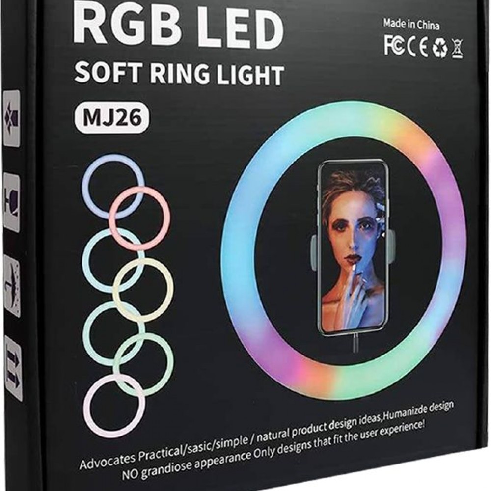 Ринг лампа с LED осветление 26 см, RGB, 20W