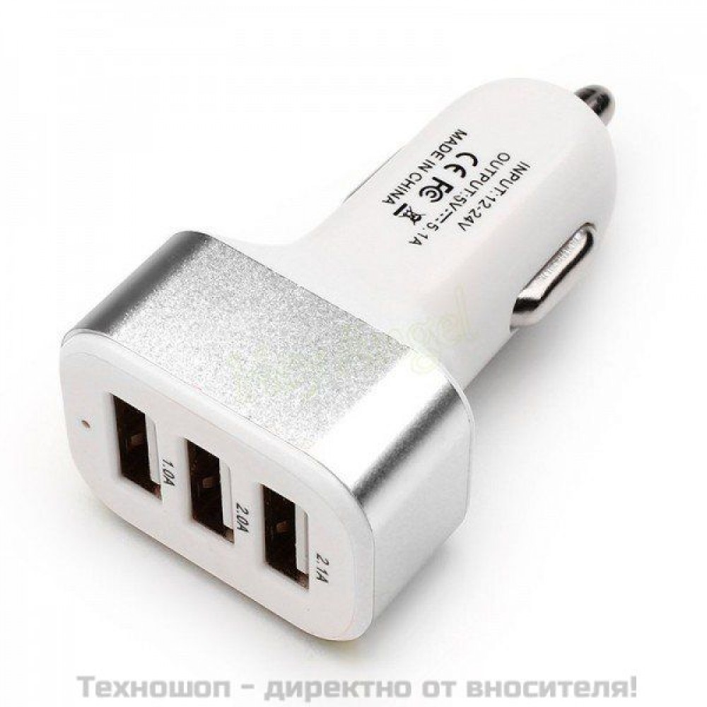 Троен USB разклонител за запалка