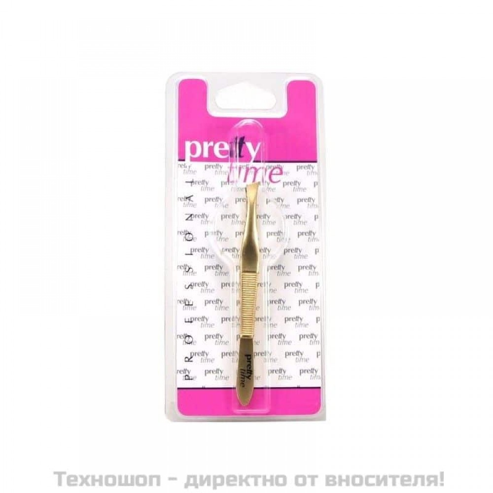 Пинсета Pretty time - златиста, скосена