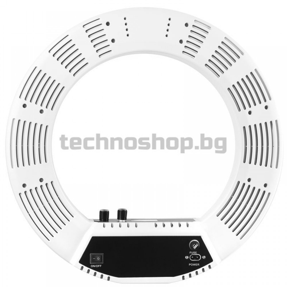 Лампа с форма на пръстен на поставка - бяла 18" 48W LED