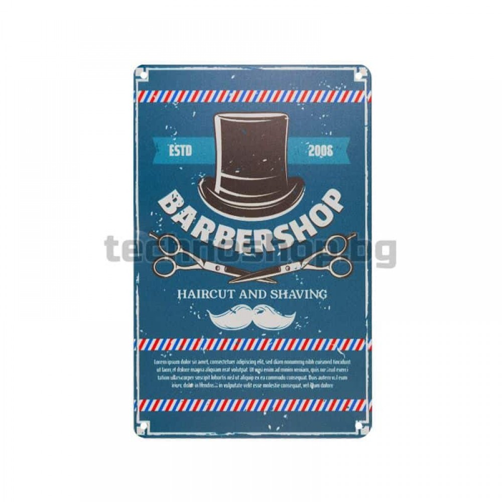 Декоративна дъска за бръснар  Barbershop ESTD 2006 - B031