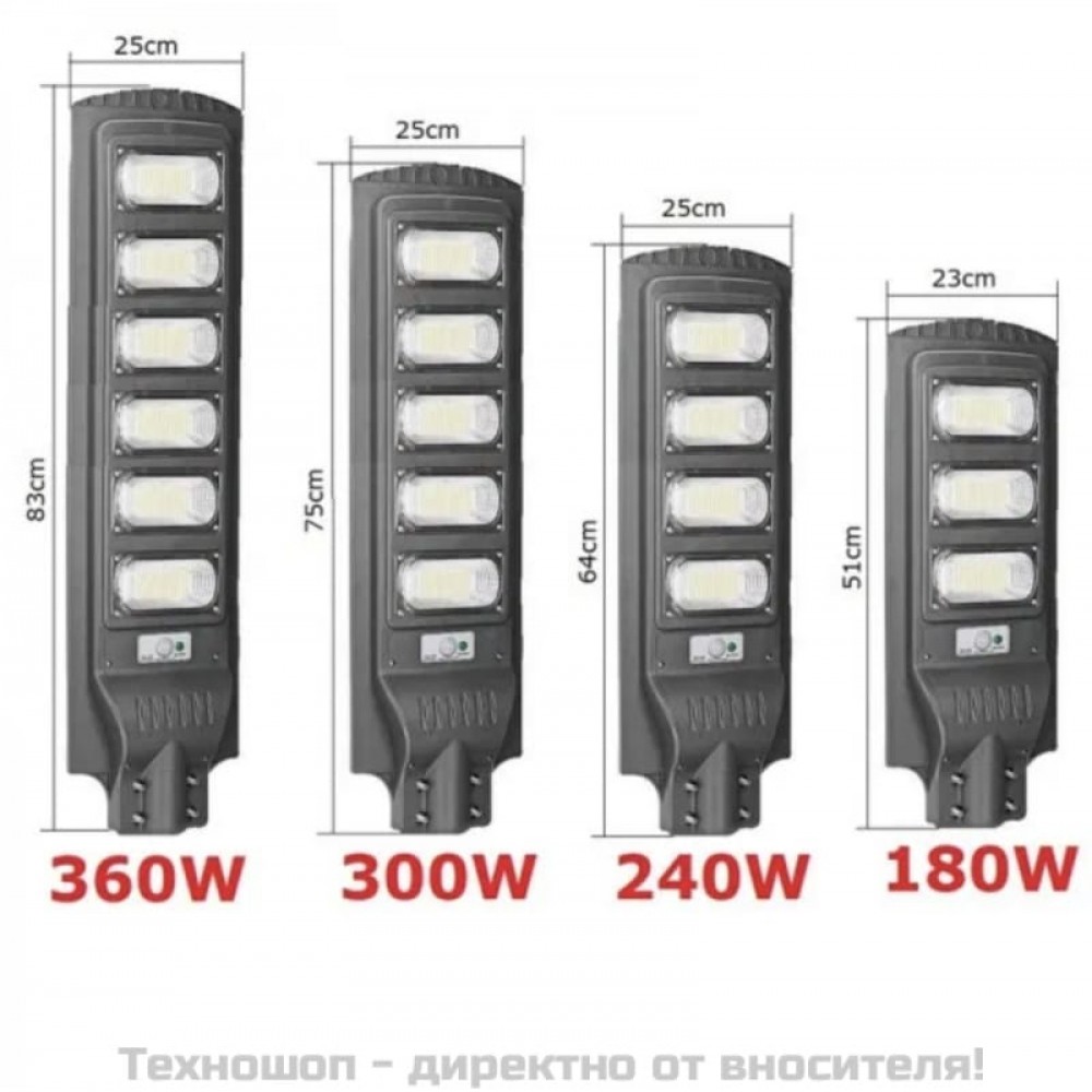 Соларна улична LED лампа с датчик за движение 360W