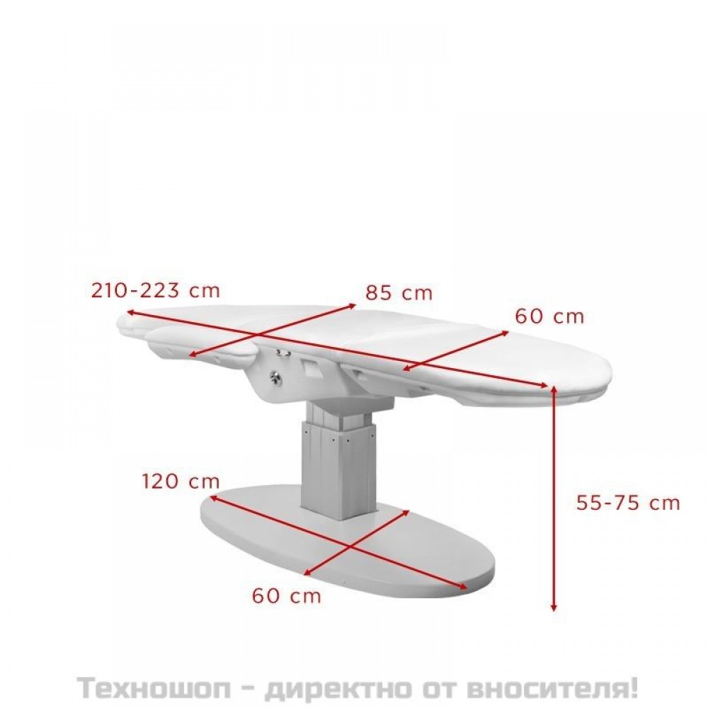 Електрически козметичен стол с 3 мотора + вапозон 2103 - бял Eclipse