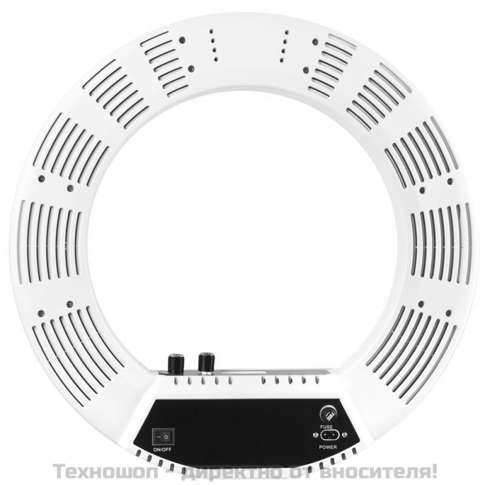 Лампа с форма на пръстен на поставка - бяла 18" 55W