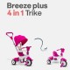 Детска триколка 4в1 smarTrike Breeze Plus, розова