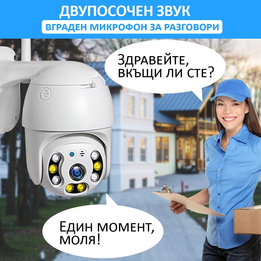 WIFI Въртяща се Куполна Безжична Камера 5MPX HD