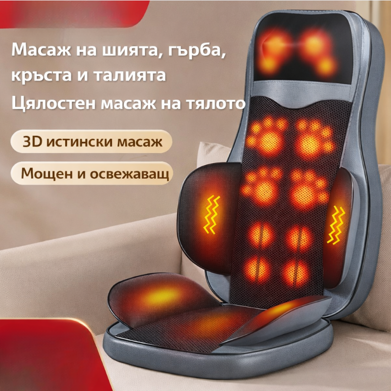Шиацу масажираща седалка с инфрачервено нагряване – снимка 3