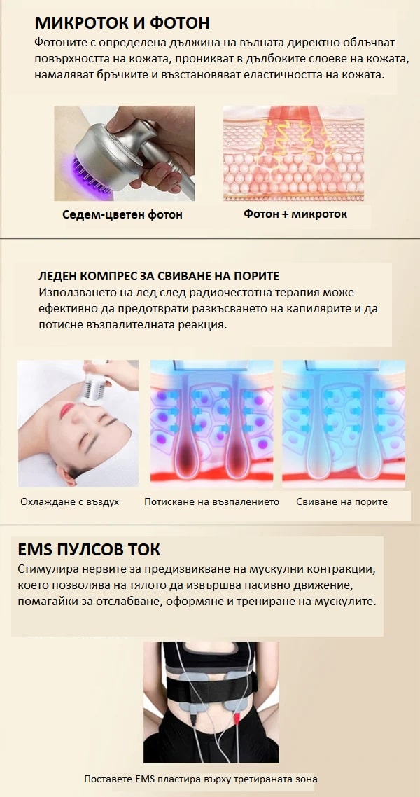 Кавитация RF RPO - комбиниран козметичен апарат на тялото 9в1 – снимка 10