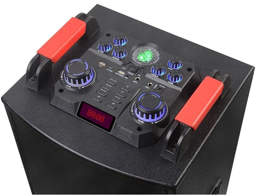 Двойна тонколона 2000W – 2 x 12″ говорители, цветни светлини NDR-1222 – снимка 6