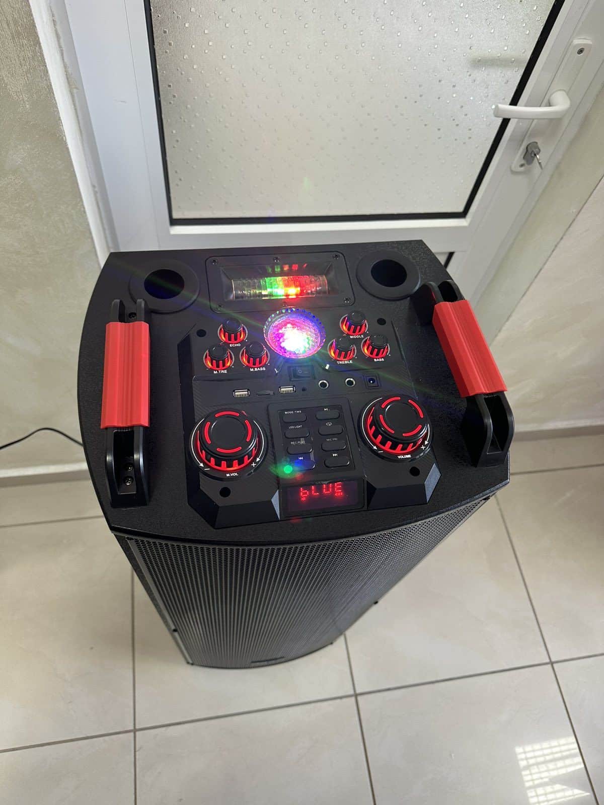 Двойна тонколона 2000W – 2 x 12″ говорители, цветни светлини NDR-1222 – снимка 3