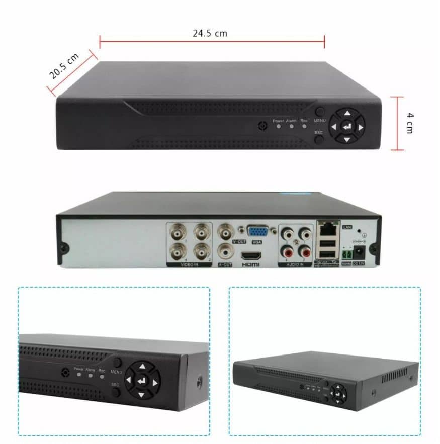 Комплект за видеонаблюдение с 4 HD камери и DVR, AHD, IR – снимка 4