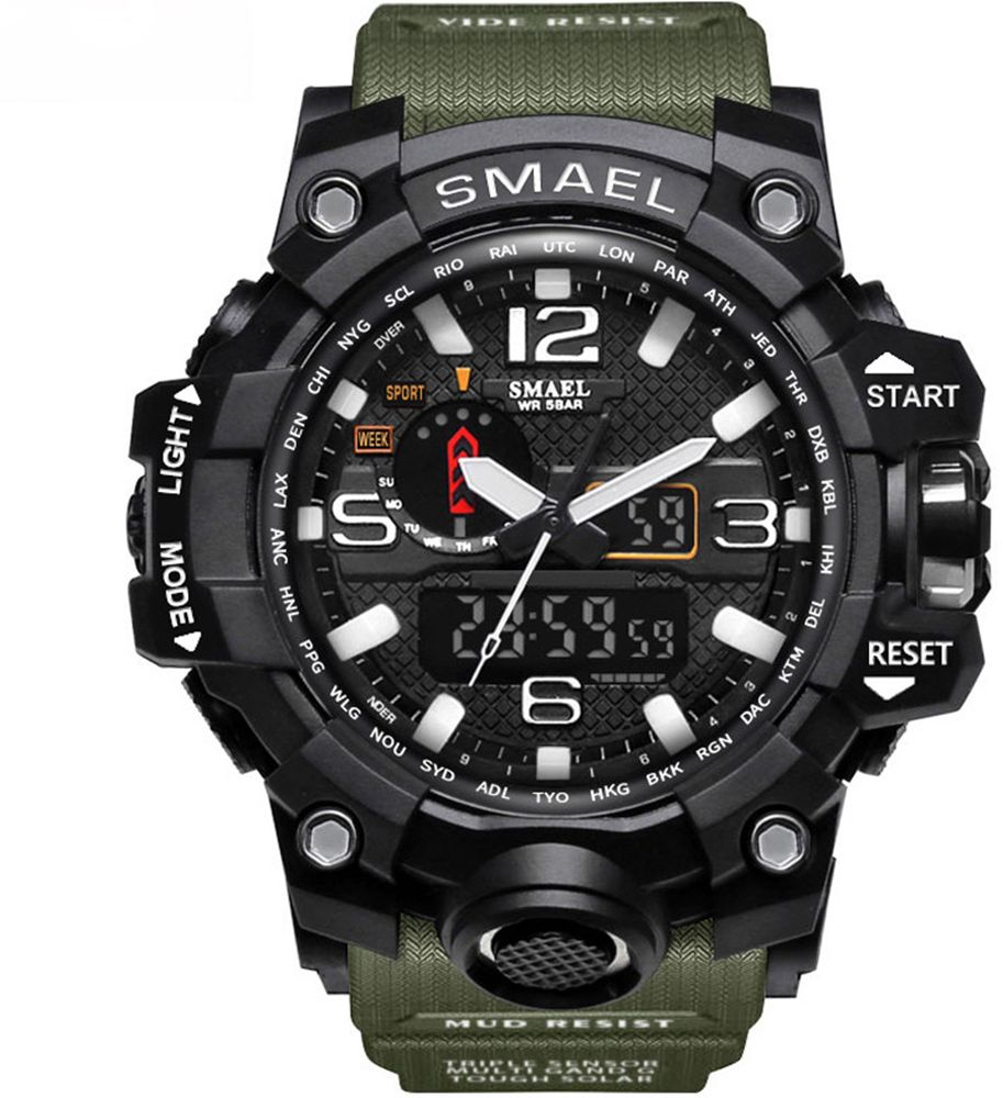Спортен часовник SMAEL 1545 Green, зелен цвят