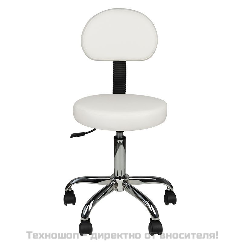 Козметичен стол с облегалка - бял AM-9934 – снимка 3