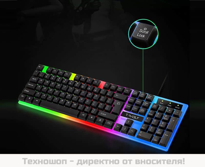 Светеща клавиатура T-Wolf – снимка 6