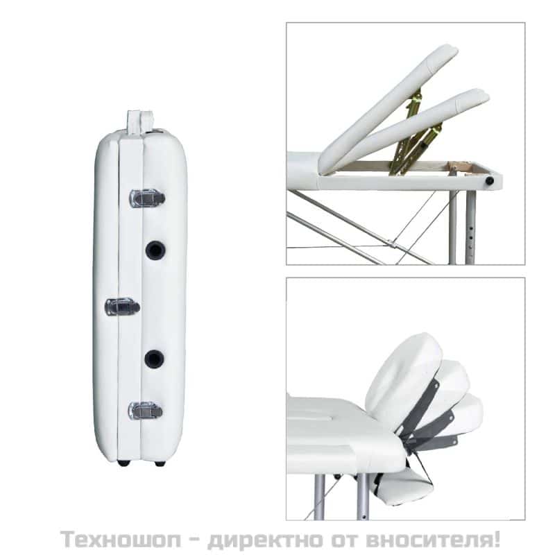 Трисекторна алуминиева масажна кушетка MSG-PRO - Кремав цвят – снимка 2