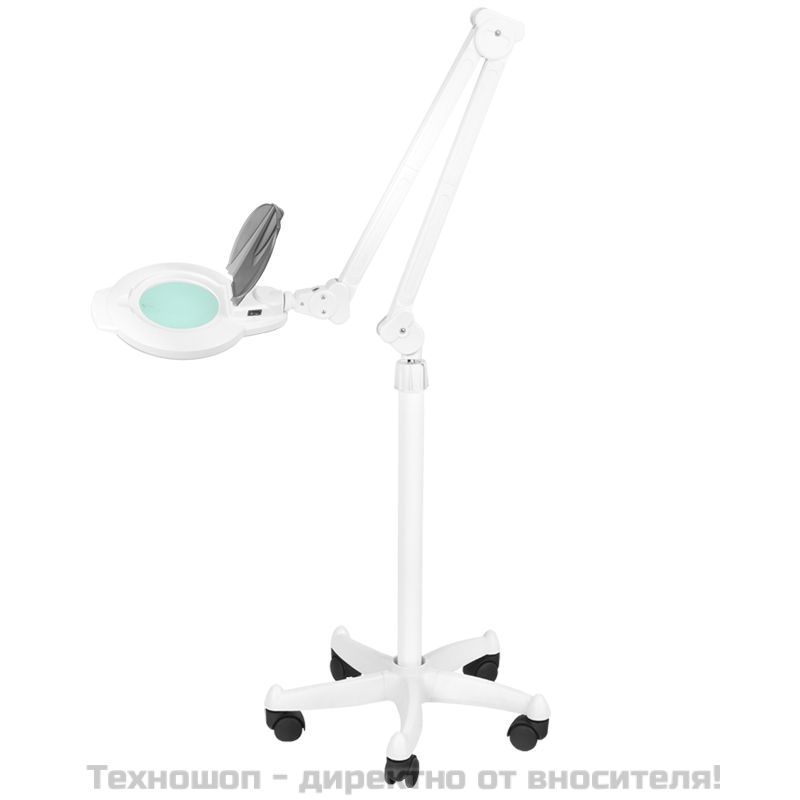 Лампа лупа с 5 и 8 диоптра на основа на колела - бяла Azzurro H6001L – снимка 3