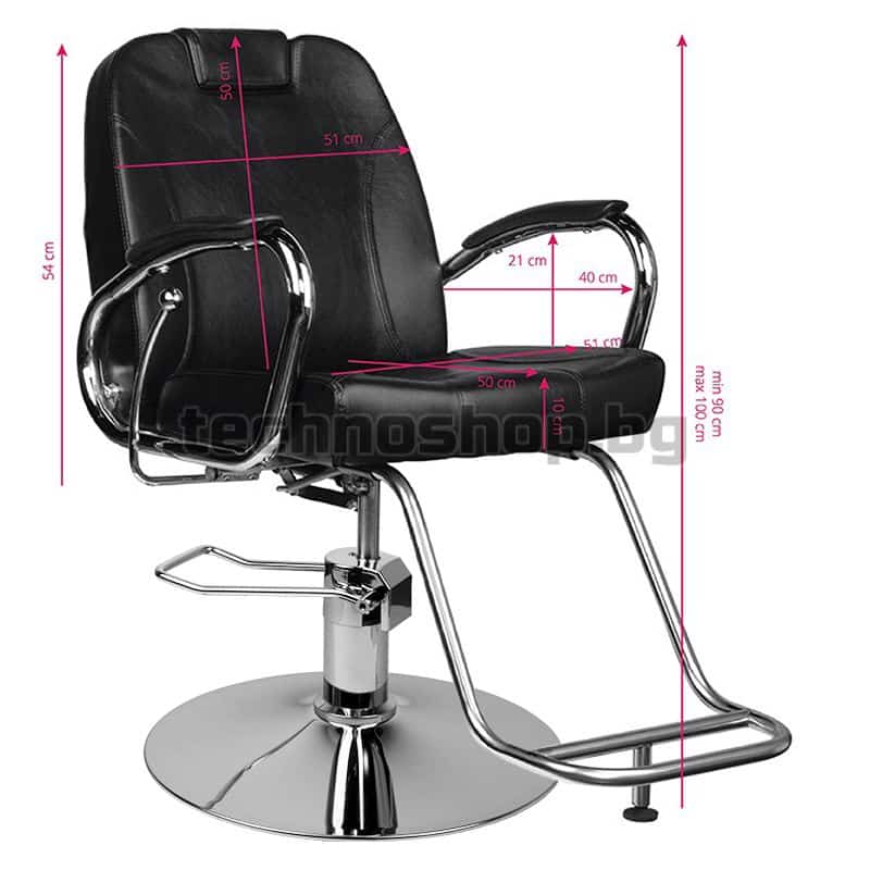 Бръснарски стол - черен Hair System HS44 – снимка 5