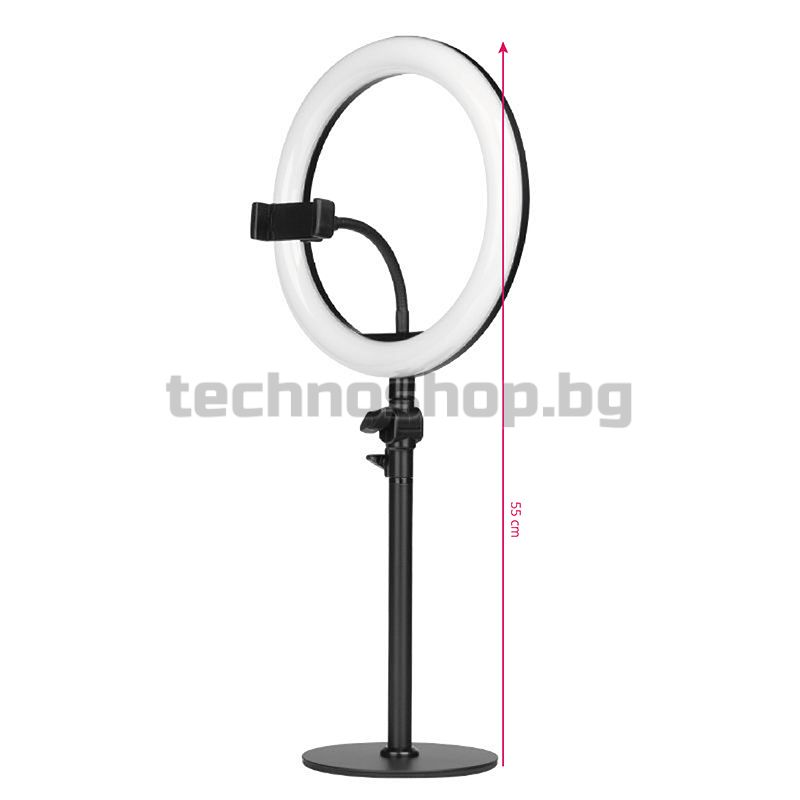 Кръгла LED лампа - черна 10" 8W – снимка 2