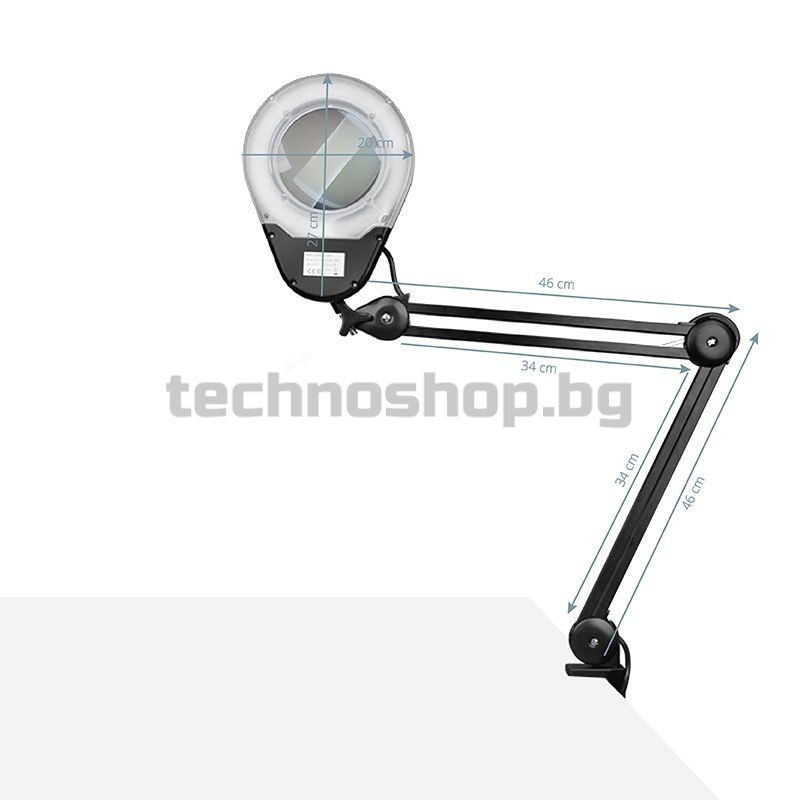 Лампа лупа - черна с държач на винт LED Eco – снимка 3