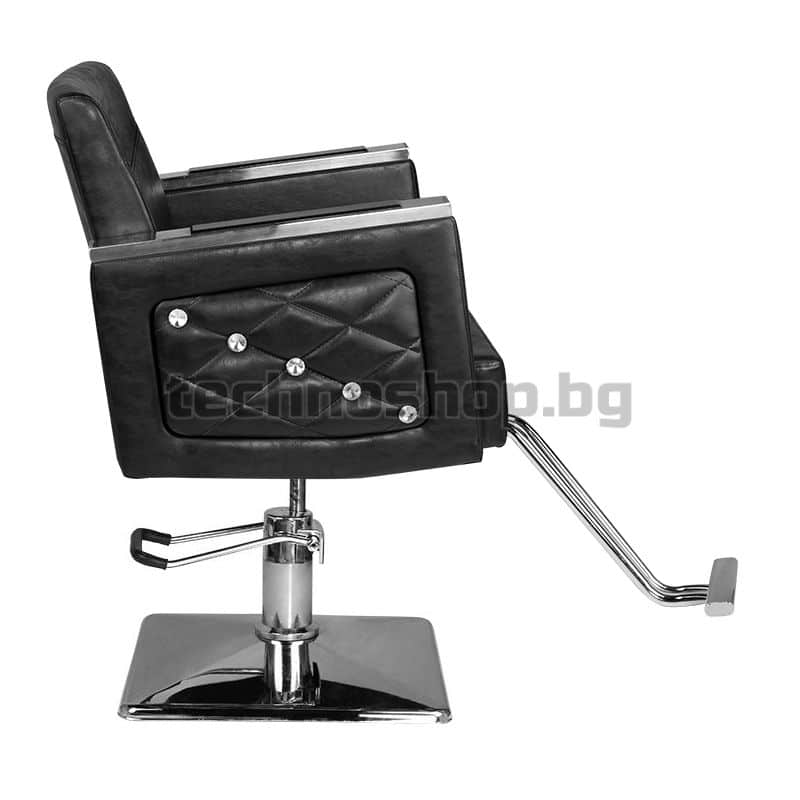 Фризьорски стол - черен Hair System SM363 – снимка 3