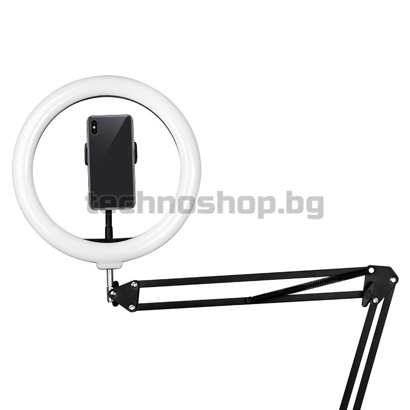 Кръгла LED лампа с държач - черна 10" 8W – снимка 2