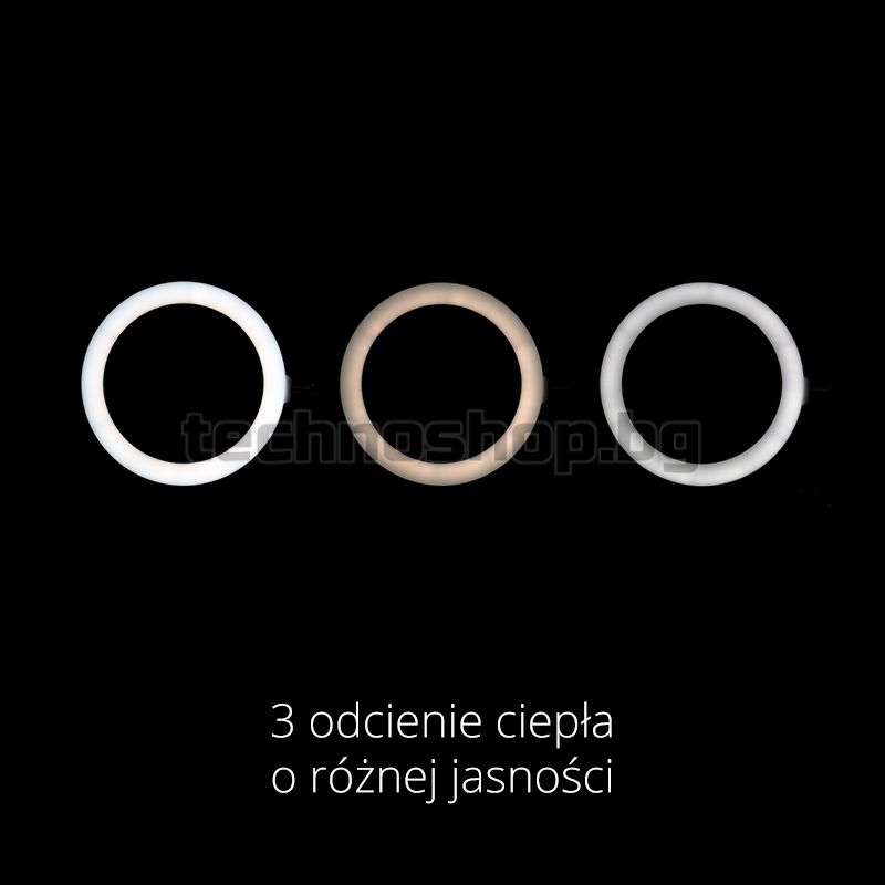 Кръгла LED лампа с държач - черна 10" 8W – снимка 8