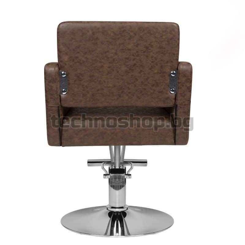 Фризьорски стол - кафяв Hair System HS40 – снимка 2