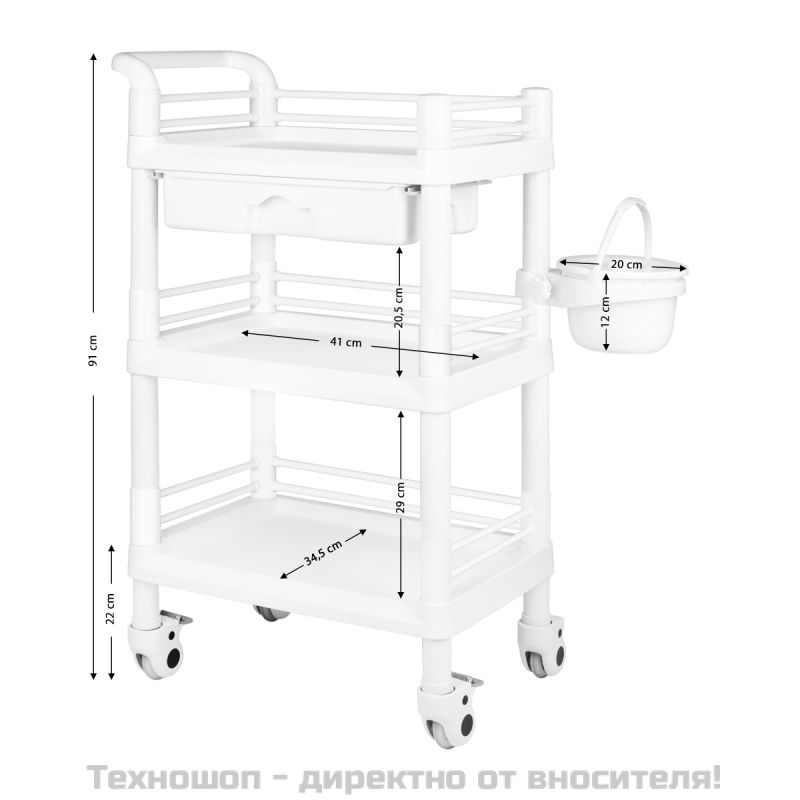 Козметична количка - бяла 004 – снимка 3