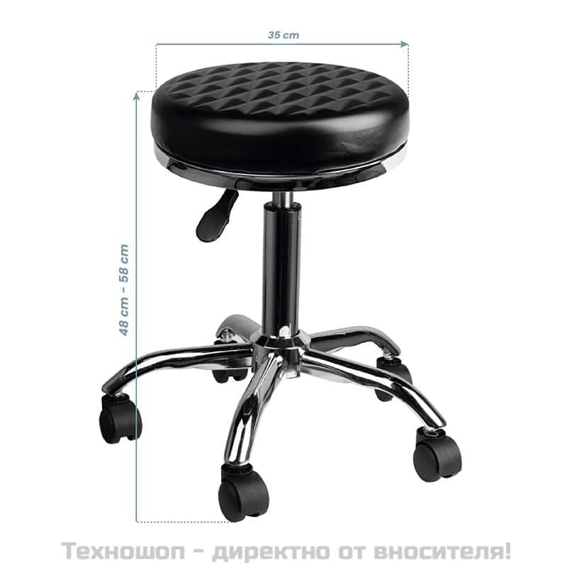 Козметично/фризерско столе - черно тип диамант AM302 – снимка 2