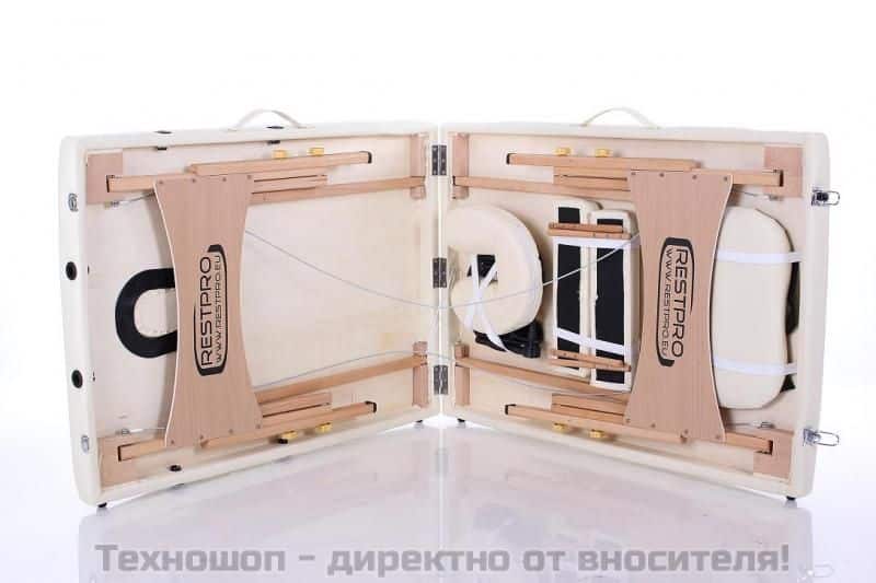 МАСАЖНА КУШЕТКА "Restpro Classic -2" (цветове: кремав, бежов, черен, червен, син, синьо-зелен, лилав, винено червен) – снимка 3