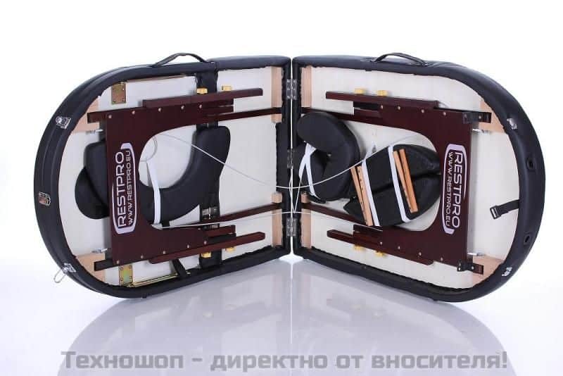 ТРИ СЕКТОРНА КОЗМЕТИЧНА КУШЕТКА "Restpro VIP Edition OVAL 3" (цвят – кремав и черен) – снимка 4