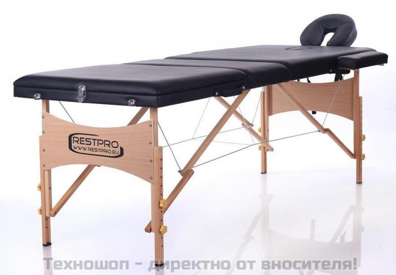 ТРИСЕКТОРНА МАСАЖНА КУШЕТКА "Restpro Classic -3" (цветове: кремав и черен) – снимка 2