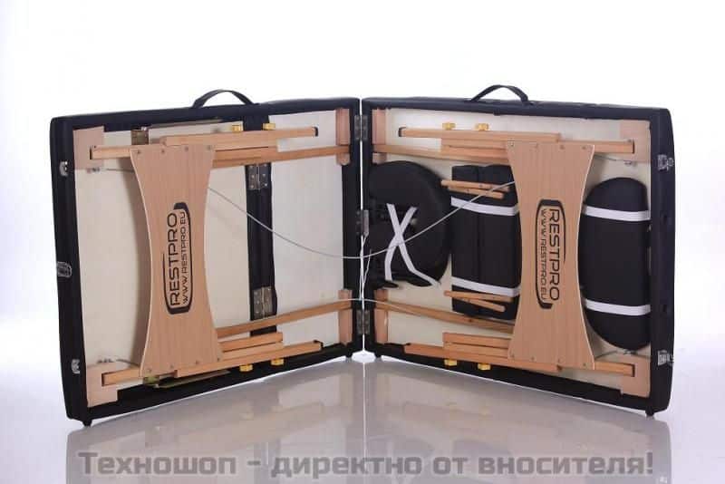 ТРИСЕКТОРНА МАСАЖНА КУШЕТКА "Restpro Classic -3" (цветове: кремав и черен) – снимка 3