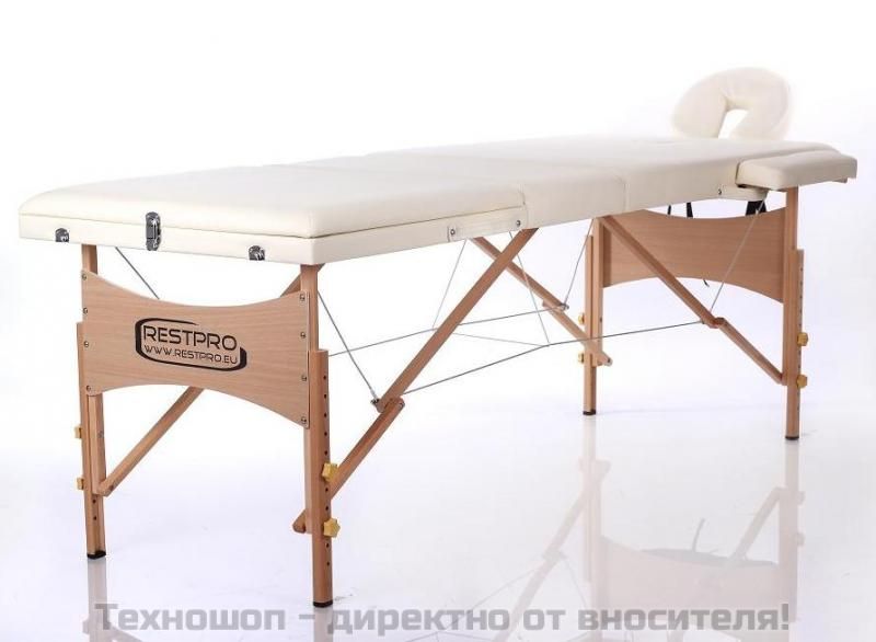 ТРИСЕКТОРНА МАСАЖНА КУШЕТКА "Restpro Classic -3" (цветове: кремав и черен) – снимка 7