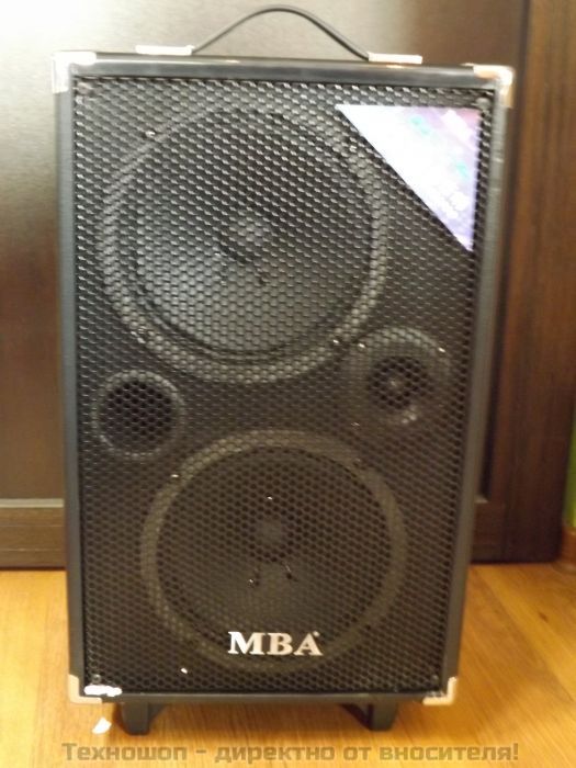 "MBA S-28" - КАРАОКЕ ТОНКОЛОНА С 2 ВИСОКОГОВОРИТЕЛЯ, РАДИО, БЕЗЖИЧЕН МИКРОФОН, ВГРАДЕН АКУМУЛАТОР и МП3 - ОТ SD КАРТА ИЛИ ФЛАШКА – снимка 3