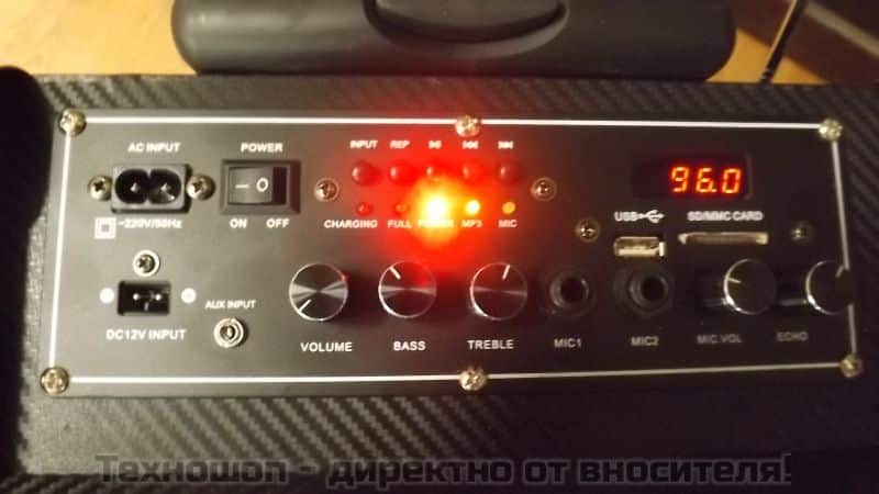 "MBA S-10 + " - КАРАОКЕ ТОНКОЛОНА С РАДИО. С БЕЗЖИЧЕН МИКРОФОН, ДИСТАНЦИОННО, ВГРАДЕН АКУМУЛАТОР и МП3 - ОТ SD КАРТА ИЛИ ФЛАШКА – снимка 5