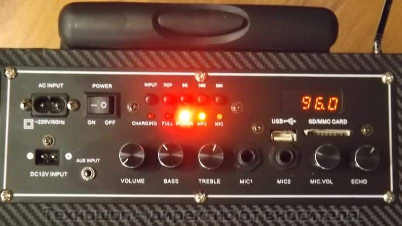 "MBA S-10 + " - КАРАОКЕ ТОНКОЛОНА С РАДИО. С БЕЗЖИЧЕН МИКРОФОН, ДИСТАНЦИОННО, ВГРАДЕН АКУМУЛАТОР и МП3 - ОТ SD КАРТА ИЛИ ФЛАШКА – снимка 6