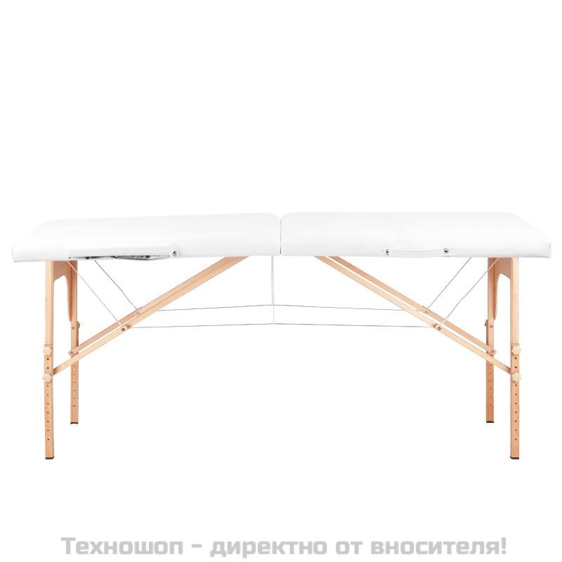 Бюджетна сгъваема масажна кушетка с аксесоари EGO 2, бял цвят – снимка 2