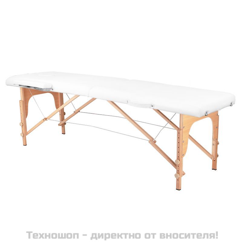 Бюджетна сгъваема масажна кушетка с аксесоари EGO 2, бял цвят – снимка 3