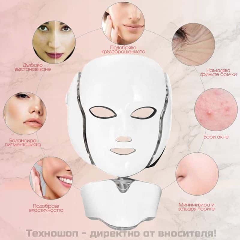 LED маска за лице и шия – снимка 11
