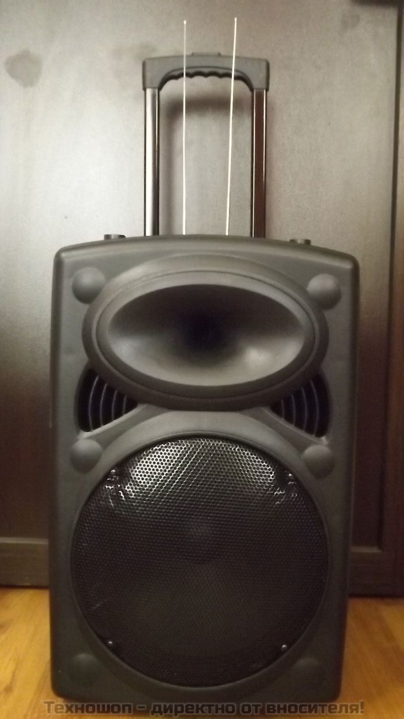 КАРАОКЕ ТОНКОЛОНА "LY-12" - С FM ТУНЕР, BLUETOOTH, С 2 БЕЗЖИЧНИ МИКРОФОНА, ДИСТАНЦИОННО, ВГРАДЕН АКУМУЛАТОР и MP3 - ОТ SD КАРТА ИЛИ ФЛАШКА – снимка 3