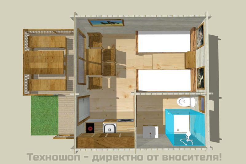СГЛОБЯЕМО БУНГАЛО ОТ МАСИВНА ДЪРВЕСИНА - 21 кв.м. – снимка 4