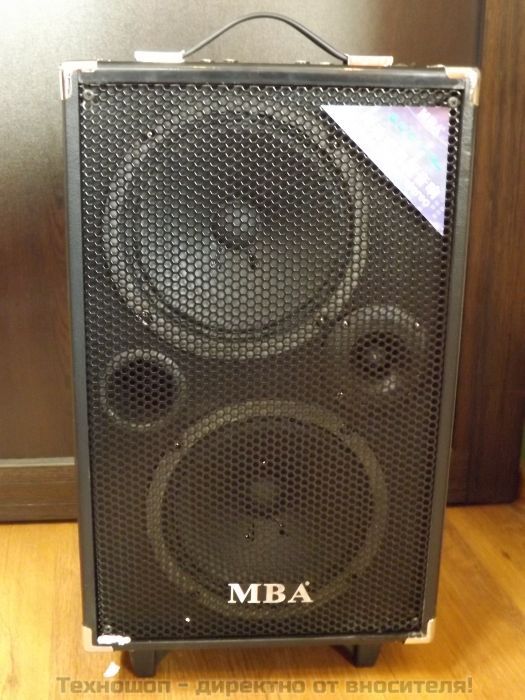"MBA S-28 B" - Караоке тонколона с 2 високоговорителя, блутут, радио, безжичен микрофон, вграден акумулатор и MP3 - от SD карта или флашка – снимка 2