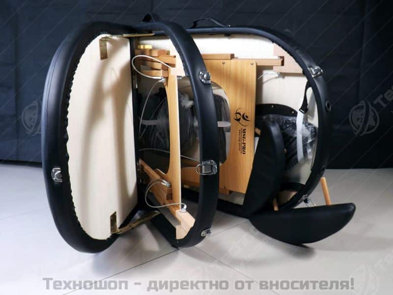 ОВАЛНА ТРИСЕКТОРНА ДЪРВЕНА МАСАЖНА КУШЕТКА - MSG-PRO OVAL 3 - Черен цвят – снимка 2