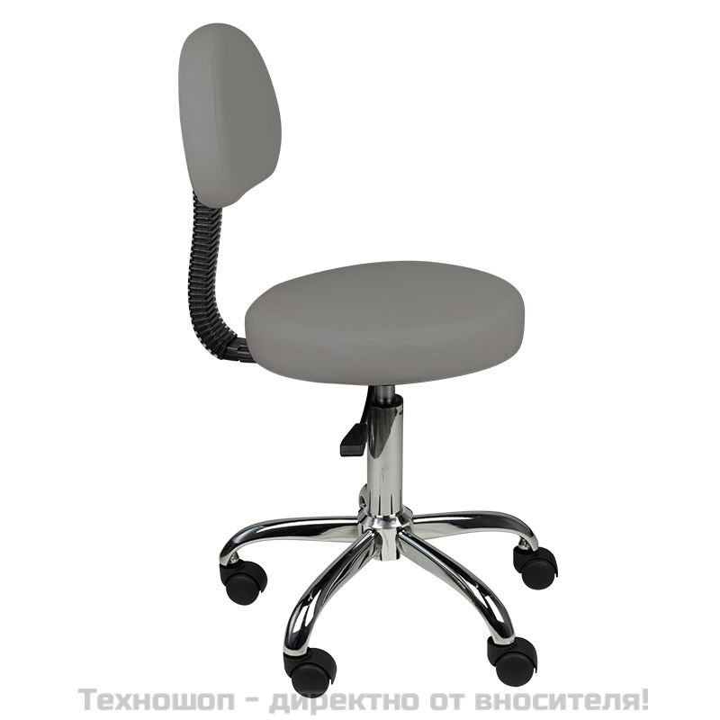 Козметичен стол с облегалка - сив AM-9934 – снимка 2